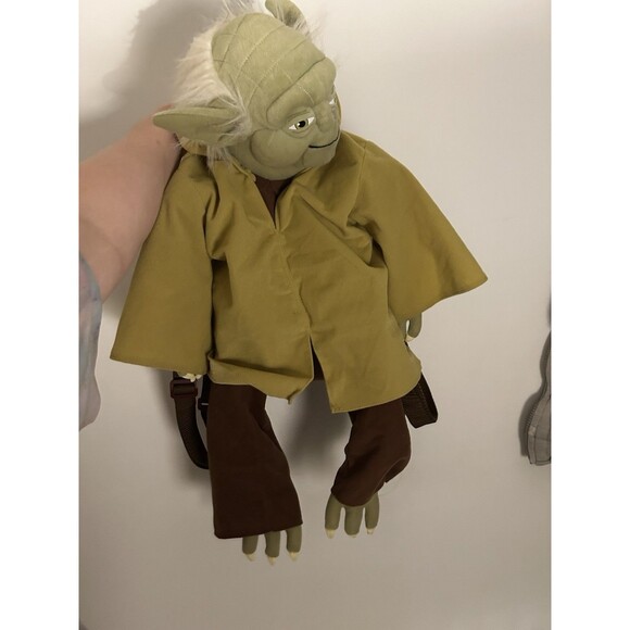 Rare Disney Parks Star Wars Yoda 24 Inch Plush Backpack Cosplay Green Brown - Picture 1 of 8